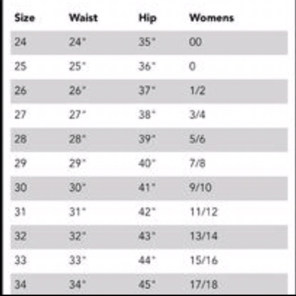 Miss Me Size Chart 💕